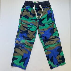 Mini Boden Green & Blue Camo Zipoff pants